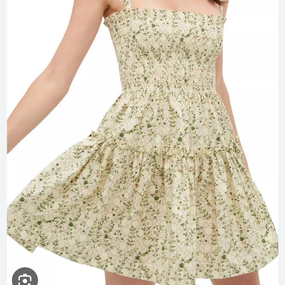 Hill House Mini Floral Sundress in Cream and Green - Picture 14 of 15